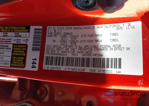 2017 Toyota Tacoma Trd Off Road z USA, uszkodzony, nr VIN 3TMCZ5AN4HM062214